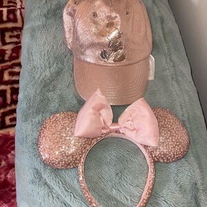 Pink Sequin Minnie Mouse Hat and Ears